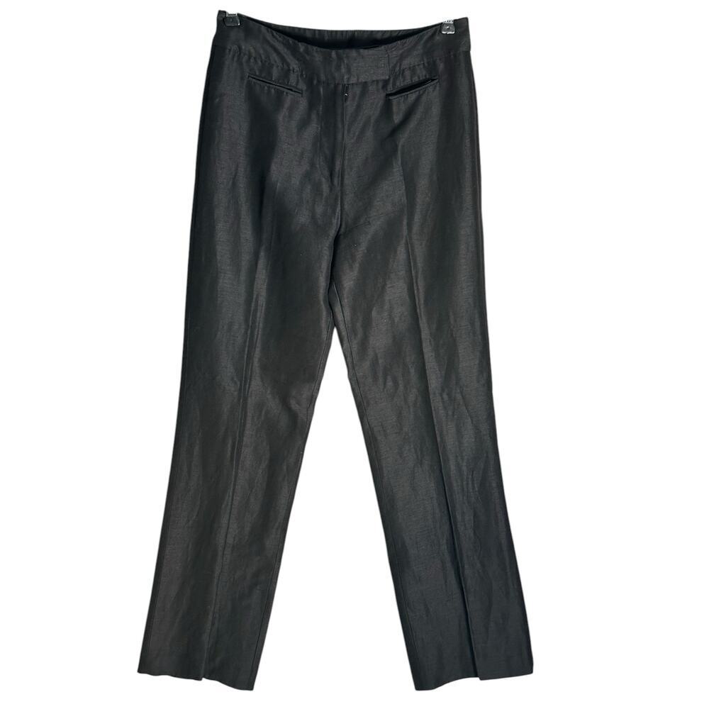 Whistles London Sz 6 Linen Blend Trouser Slacks‎ Straight Leg Italy Quiet Luxury